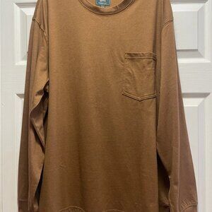 Woolrich Men’s Green Label XL Long Sleeve Pocket Tee Tortoise/Camel Brown